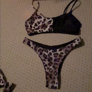 Black and cheetah print new bathing suit!!
